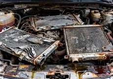 ترک یا شکاف فیزیکی روی بدنه پلاستیکی یا فلزی باک رادیاتور